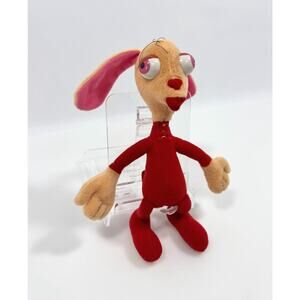 1992 Dakin 8" Ren & Stimpy Plush Doll Red Drop Seat Pajamas Nickelodeon EUC